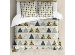 Abakuhaus Copripiumino Geometrico, Triangolo Astratto, Antiacaro, Adatto A Chi Soffre Di Allergie, Con Federe, 200 Cm X 200 Cm - 80 X 80 Cm, Tortora