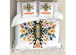 Abakuhaus Copripiumino Stammes, Design E Scritte, Antiacaro, Adatto A Chi Soffre Di Allergie, Con Federe, 155 Cm X 220 Cm - 80 X 80 Cm, Multicolore