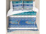 Copripiumino Abakuhaus Mosaik, Motivo Marine Art, Antiacaro, Adatto A Chi Soffre Di Allergie, Con Federe, 200 Cm X 200 Cm - 80 X 80 Cm, Blu Ardesia