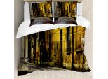 Abakuhaus Copripiumino, Dark City Old Avenues, Antiacaro, Adatto A Chi Soffre Di Allergie, Con Federe, 155 Cm X 220 Cm - 80 X 80 Cm, Multicolore