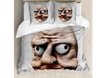 Abakuhaus Copripiumino Umoristico, Grumpy Internet Troll, Antiacaro, Adatto A Chi Soffre Di Allergie, Con Federe, 155 Cm X 220 Cm - 80 X 80 Cm, Guscio D'uovo E Tan