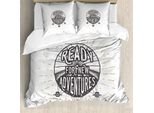 Abakuhaus Copripiumino Con Proverbio, Motivazione Avventura, Antiacaro, Adatto A Chi Soffre Di Allergie, Con Federe, 155 Cm X 220 Cm - 80 X 80 Cm, Bianco E Nero