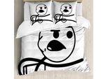 Abakuhaus Copripiumino Umoristico, Grumpy Immer Allein Guy, Antiacaro, Adatto A Chi Soffre Di Allergie, Con Federe, 200 Cm X 200 Cm - 80 X 80 Cm, Bianco E Nero