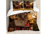 Abakuhaus Copripiumino Paesaggio, Tema Film Horror, Antiacaro, Adatto A Chi Soffre Di Allergie, Con Federe, 200 Cm X 200 Cm - 80 X 80 Cm, Multicolore