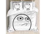 Abakuhaus Copripiumino Umoristico, Meme Challenge Accepted, Antiacaro, Adatto A Chi Soffre Di Allergie, Con Federe, 155 Cm X 220 Cm - 80 X 80 Cm, Bianco E Nero
