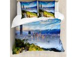 Abakuhaus Copripiumino Paesaggio, Città Cosmopolitan Life, Antiacaro, Adatto A Chi Soffre Di Allergie, Con Federe, 155 Cm X 220 Cm - 80 X 80 Cm, Multicolore