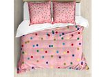 Abakuhaus Spots Copripiumino, Immagine Con Cerchi Geometrici, Antiacaro E Anallergico, Con Federe, 155 Cm X 220 Cm - 80 X 80 Cm, Multicolore