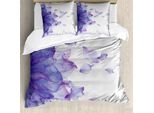 Abakuhaus Copripiumino Blume, Astratto Moderno Acqua, Antiacaro Adatto A Chi Soffre Di Allergie Con Federe, 200 Cm X 200 Cm - 80 X 80 Cm, Viola E Rosa