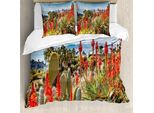 Abakuhaus Copripiumino Cactus, Foto Di Montagna Nel Deserto, Antiacaro, Adatto A Chi Soffre Di Allergie, Con Federe, 200 Cm X 200 Cm - 80 X 80 Cm, Multicolore