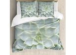 Abakuhaus Copripiumino Cactus, Foto Di Fiori Di Cactus, Antiacaro, Adatto A Chi Soffre Di Allergie, Con Federe, 155 Cm X 220 Cm - 80 X 80 Cm, Verde Salvia