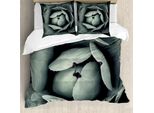 Abakuhaus Copripiumino Cactus, BlüHend Grey Cactus, Antiacaro, Adatto A Chi Soffre Di Allergie, Con Federe, 155 Cm X 220 Cm - 80 X 80 Cm, Grigio