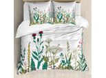 Abakuhaus Copripiumino Con Motivo Floreale, Ortensie Primaverili, Antiacaro, Adatto A Chi Soffre Di Allergie, Con Federe, 155 Cm X 220 Cm - 80 X 80 Cm, Multicolore