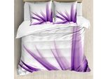 Abakuhaus Copripiumino Blume, Viola Sfumato Con Motivo A Loto, Antiacaro E Anallergico, Con Federe, 200 Cm X 200 Cm - 80 X 80 Cm, Viola E Bianco