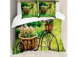 Abakuhaus Set Copripiumino Per Letti Matrimoniali, Ivy Frame Vintage, Antiacaro, Adatto A Chi Soffre Di Allergie, Con Federe, Multicolore