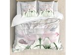 Abakuhaus Copripiumino Blume, Rosa Rose Tulip, Antiacaro, Adatto A Chi Soffre Di Allergie, Con Federe, 200 Cm X 200 Cm - 80 X 80 Cm, Bianco