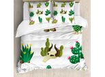 Abakuhaus Copripiumino Cactus, Deserto Del Sud Del Messico, Antiacaro, Adatto A Chi Soffre Di Allergie, Con Federe, 200 Cm X 200 Cm - 80 X 80 Cm, Multicolore