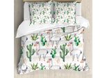 Abakuhaus Copripiumino Cactus, Motivo Animale Cammello, Antiacaro, Adatto A Chi Soffre Di Allergie, Con Federe, 155 Cm X 220 Cm - 80 X 80 Cm, Multicolore