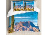 Abakuhaus Copripiumino Cactus, Paesaggio Montano, Antiacaro, Adatto A Chi Soffre Di Allergie, Con Federe, 200 Cm X 200 Cm - 80 X 80 Cm, Multicolore