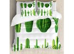 Abakuhaus Copripiumino Cactus, Hot Mexican Desert, Antiacaro, Adatto A Chi Soffre Di Allergie, Con Federe, 200 Cm X 200 Cm - 80 X 80 Cm, Verde