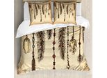 Abakuhaus Copripiumino Tribale, Bohemian Federn, Antiacaro, Adatto A Chi Soffre Di Allergie, Con Federe, 200 Cm X 200 Cm - 80 X 80 Cm, Marrone