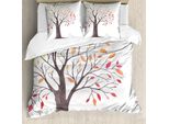 Abakuhaus Copripiumino Wald, Alberi Della Foresta Con Foglie, Antiacaro, Adatto A Chi Soffre Di Allergie, Con Federe, 155 Cm X 220 Cm - 80 X 80 Cm, Multicolore