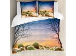 Abakuhaus Copripiumino Cactus, Cactus Ball Su Montagna, Antiacaro, Adatto A Chi Soffre Di Allergie, Con Federe, 200 Cm X 200 Cm - 80 X 80 Cm, Multicolore
