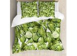 Abakuhaus Copripiumino Cactus, Sun Cactus Landscape, Antiacaro, Adatto A Chi Soffre Di Allergie, Con Federe, 200 Cm X 200 Cm - 80 X 80 Cm, Verde