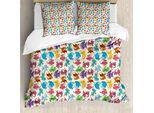 Abakuhaus Copripiumino Drachen, Motivo Per Bambini Colorato, Antiacaro, Adatto A Chi Soffre Di Allergie, Con Federe, 200 Cm X 200 Cm - 80 X 80 Cm, Multicolore