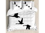Abakuhaus Copripiumino Freiheit, Gruppo Flying Birds, Antiacaro, Adatto A Chi Soffre Di Allergie, Con Federe, 200 Cm X 200 Cm - 80 X 80 Cm, Bianco E Nero