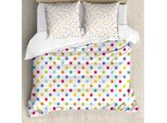 Abakuhaus Set Copripiumino Per Letti Matrimoniali, Pois Colorati, Antiacaro, Adatto A Chi Soffre Di Allergie, Con Federe, Multicolore