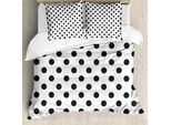 Abakuhaus Copripiumino Retrò, Motivo A Pois Nostalgico, Antiacaro, Adatto A Chi Soffre Di Allergie, Con Federe, 200 Cm X 200 Cm - 80 X 80 Cm, Grigio Carbone