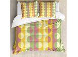 Abakuhaus Copripiumino Astratto, Retro Geometric Stripe, Antiacaro, Adatto A Chi Soffre Di Allergie, Con Federe, 155 Cm X 220 Cm - 80 X 80 Cm, Multicolore