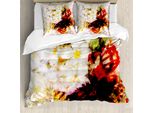 Abakuhaus Copripiumino Paisley, Fiori-Giardino-Orchidee, Antiacaro, Adatto A Chi Soffre Di Allergie, Con Federe, 200 Cm X 200 Cm - 80 X 80 Cm, Multicolore