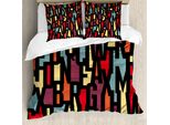 Abakuhaus Copripiumino Astratto, Fractal Funky Forms, Antiacaro, Adatto A Chi Soffre Di Allergie, Con Federe, 155 Cm X 220 Cm - 80 X 80 Cm, Multicolore