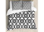 Abakuhaus Set Copripiumino Arabesque Per Letti Matrimoniali, Effetto Mediorientale, Antiacaro, Adatto A Chi Soffre Di Allergie, Con Federe, Grigio Antracite Bianco