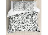 Abakuhaus Copripiumino Per Animali Domestici, Farfalla E Libertà, Antiacaro, Adatto A Chi Soffre Di Allergie, Con Federe, 200 Cm X 200 Cm - 80 X 80 Cm, Bianco E Nero