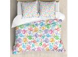 Abakuhaus Copripiumino Con Motivo Aquaic, Pesci Divertenti, Antiacaro, Adatto A Chi Soffre Di Allergie, Con Federe, 200 Cm X 200 Cm - 80 X 80 Cm, Multicolore
