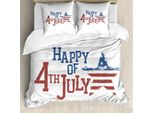 Abakuhaus 4 Luglio Copripiumino, Motivo Grunge Usa, Antiacaro, Adatto A Chi Soffre Di Allergie, Con Federe, 200 Cm X 200 Cm - 80 X 80 Cm, Rubino Viola Blu Bianco
