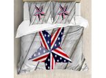 Abakuhaus 4 Luglio Copripiumino, Bandiera Americana A Stelle, Antiacaro, Adatto A Chi Soffre Di Allergie, Con Federe, 155 Cm X 220 Cm - 80 X 80 Cm, Multicolore