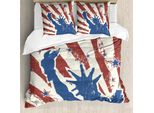 Abakuhaus 4 Luglio Copripiumino, Bozzetto, Antiacaro, Adatto A Chi Soffre Di Allergie, Con Federe, 200 Cm X 200 Cm - 80 X 80 Cm, Beige, Blu Navy, Rubino