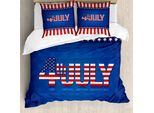 Abakuhaus 4 Luglio Copripiumino, Motivo Bandiera Americana, Antiacaro, Adatto A Chi Soffre Di Allergie, Con Federe, 155 Cm X 220 Cm - 80 X 80 Cm, Multicolore