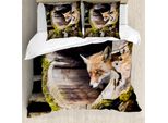 Abakuhaus Copripiumino Per Animali Domestici, Natura Foresta Selvaggia, Antiacaro Adatto A Chi Soffre Di Allergie Con Federe, 200 Cm X 200 Cm - 80 X 80 Cm, Multicolore