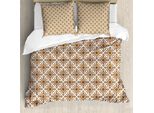 Abakuhaus Copripiumino Etnico, Linee Astratte Dots Folk, Antiacaro, Adatto A Chi Soffre Di Allergie, Con Federe, 200 Cm X 200 Cm - 80 X 80 Cm, Redwood Bianco