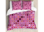 Abakuhaus Copripiumino Astratto, Valentine Romanze Liebe, Antiacaro, Adatto A Chi Soffre Di Allergie, Con Federe, 200 Cm X 200 Cm - 80 X 80 Cm, Fucsia Rosso Salmone