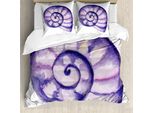 Abakuhaus Copripiumino Moderno, Sea Ocean Marine, Antiacaro, Adatto A Chi Soffre Di Allergie, Con Federe, 200 Cm X 200 Cm - 80 X 80 Cm, Viola E Bianco