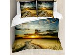 Abakuhaus Copripiumino Naturale, Campo Con Matura, Antiacaro, Adatto A Chi Soffre Di Allergie, Con Federe, 155 Cm X 220 Cm - 80 X 80 Cm, Multicolore