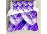 Abakuhaus Copripiumino Astratto, Trippy Digital Shapes, Antiacaro, Adatto A Chi Soffre Di Allergie, Con Federe, 200 Cm X 200 Cm - 80 X 80 Cm, Viola Bianco