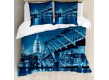 Abakuhaus Copripiumino Con Vista Della Città, Monumento Notturno Di Londra, Antiacaro, Adatto A Chi Soffre Di Allergie, Con Federe, 155 Cm X 220 Cm - 80 X 80 Cm, Blu Scuro