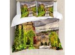 Abakuhaus Copripiumino Paesaggio, Vista Sul Fiume Bath, Antiacaro, Adatto A Chi Soffre Di Allergie, Con Federe, 155 Cm X 220 Cm - 80 X 80 Cm, Fern Green