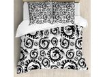 Abakuhaus Copripiumino Drago, Antique Chinese Dragon, Antiacaro, Adatto A Chi Soffre Di Allergie, Con Federe, 155 Cm X 220 Cm - 80 X 80 Cm, Bianco E Nero